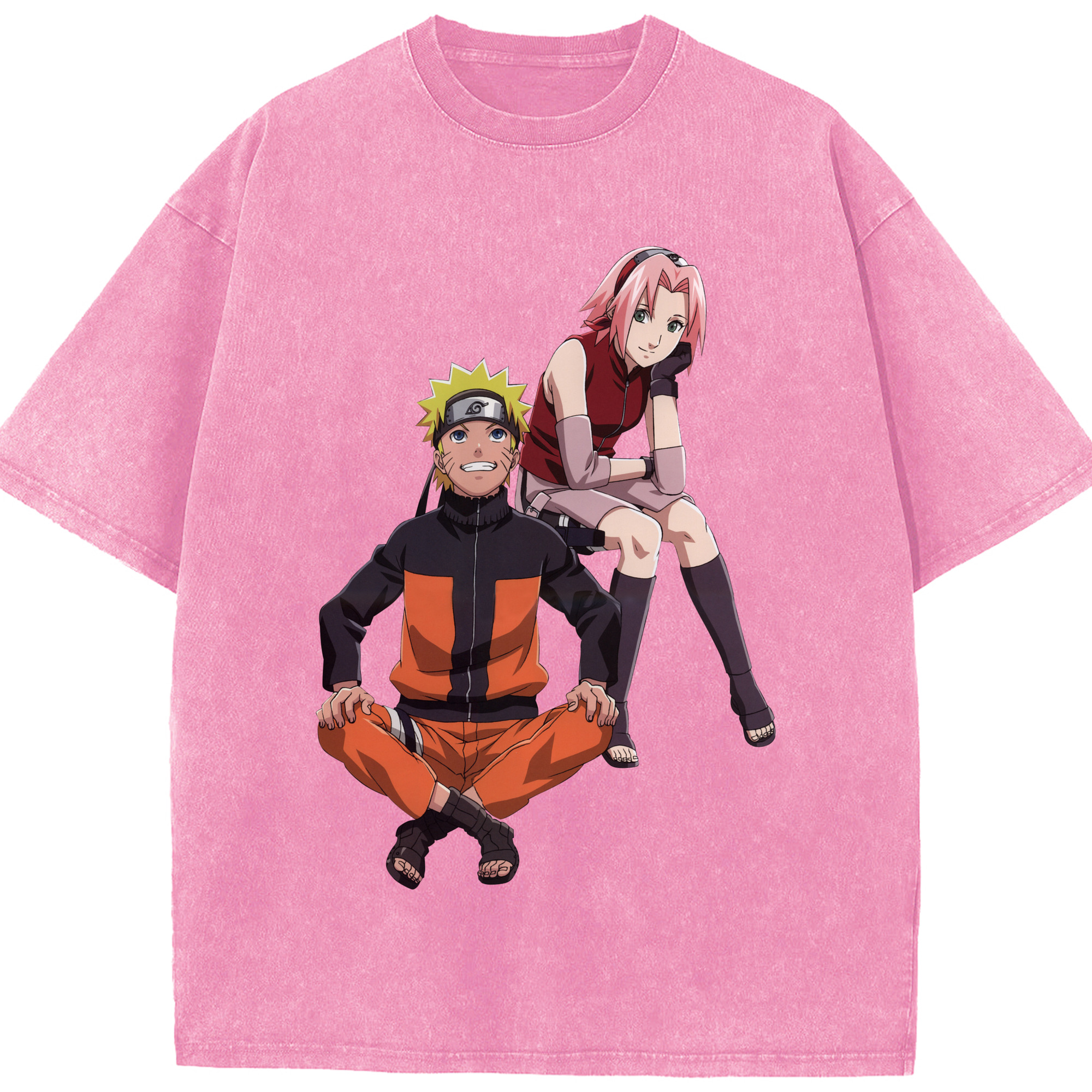（画像用） NARUTO -ナルト- うずまき ナルト Uzumaki Naruto 綿100% ヴィンテージ風 半袖Tシャツ（フロントプリント）